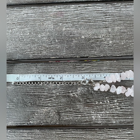 Rose Quartz and Silver-tone Heart Positive Affirmation Necklace - Picture 5 of 6